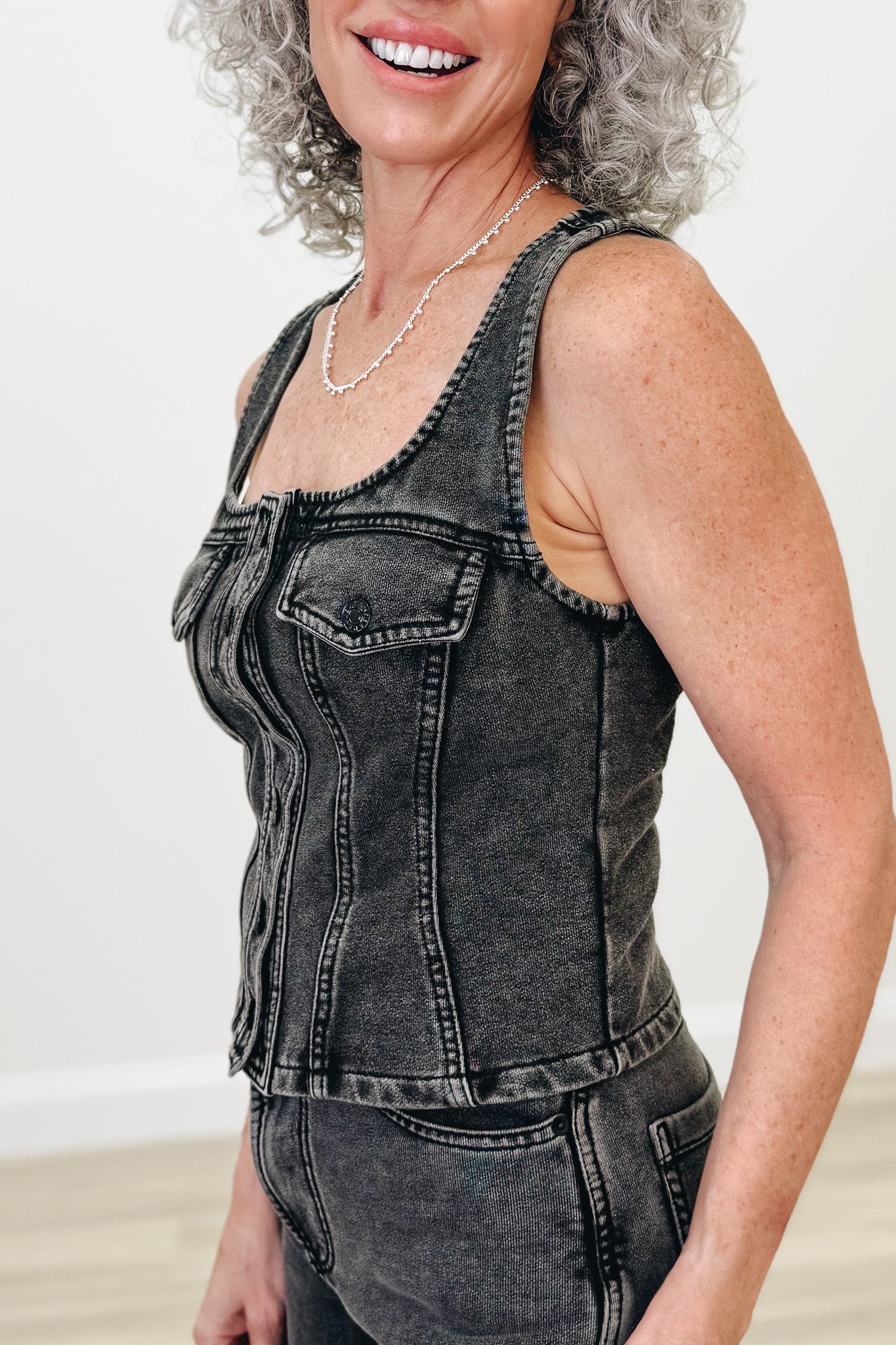 Buttoned & Bold Denim Vest - 2 Colors!