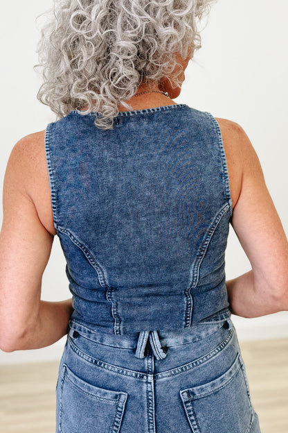 Buttoned & Bold Denim Vest - 2 Colors!