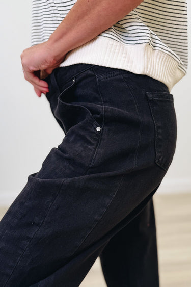 The Downtown By Risen - Relaxed Barrel Cuffed Jeans - Black