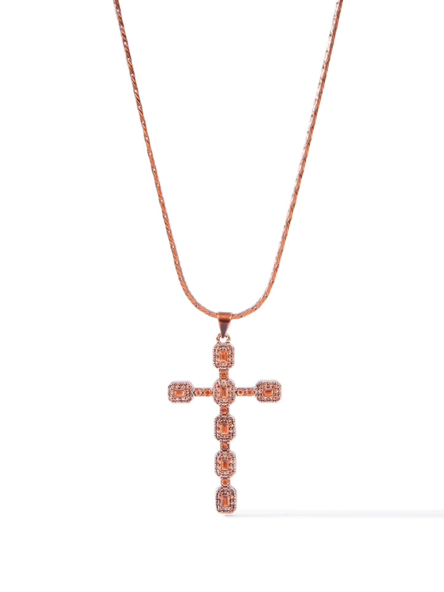 Pick Up Your Cross Necklace - Metallic Toffee