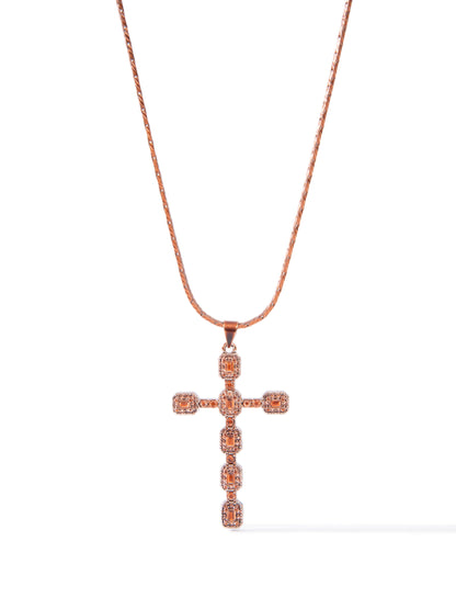 Pick Up Your Cross Necklace - Metallic Toffee