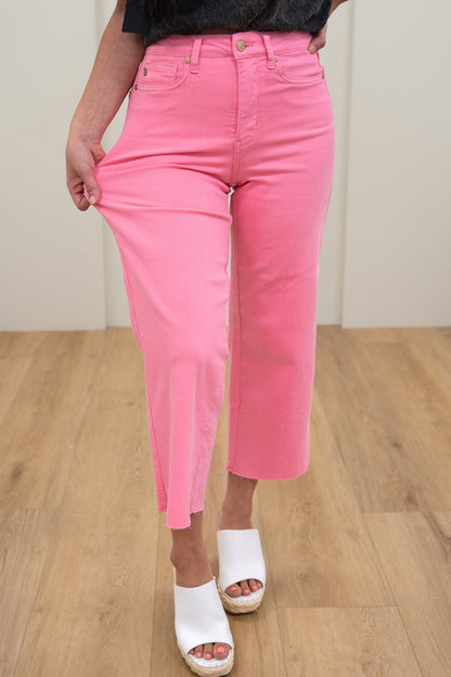 Judy Blue Pretty In Pink High Rise Garment Dyed Tummy Control Jeans *JB