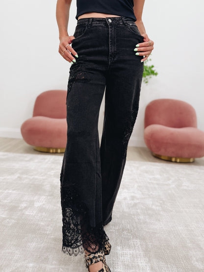 Sweet Piece By BAR Label - Mid Rise Lace Detail Jeans