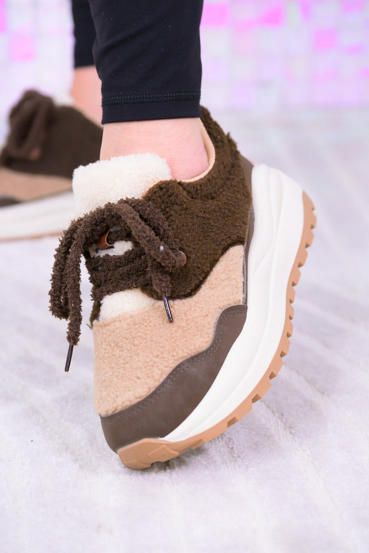 Teddy Bear Furry Sneakers - Brown Beige
