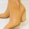 Antonia Side Slit Ankle Booties - Tan