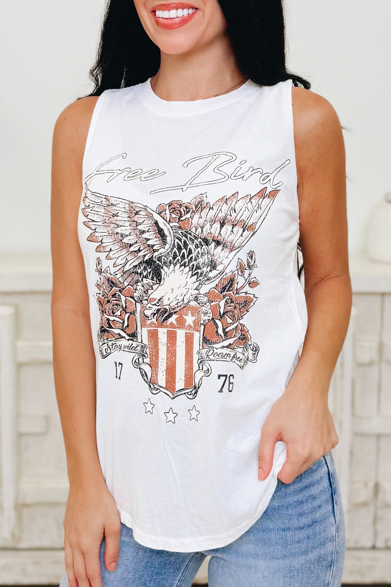 Free Bird Graphic Tank Top - 3 Colors!