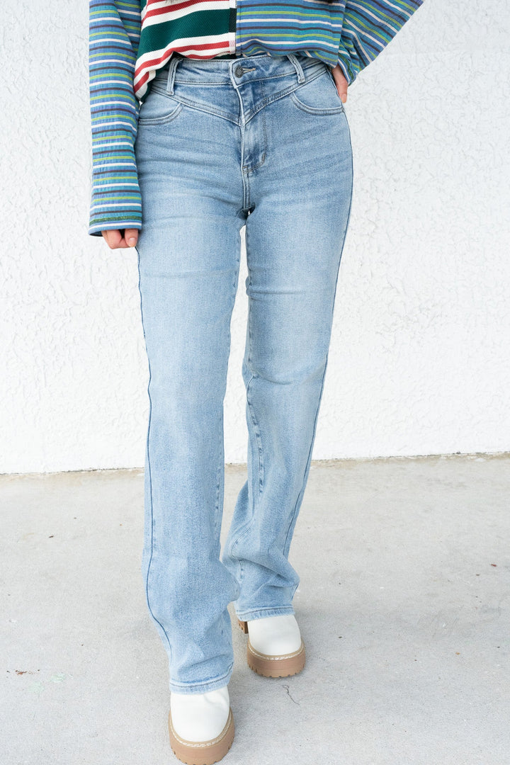 Judy Blue Wild Cherry High Rise Retro Wide Leg Jeans