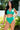Solid Green Halter High Waist Bikini Set