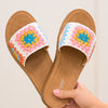 Forever Granny Square Crochet Sandal - White