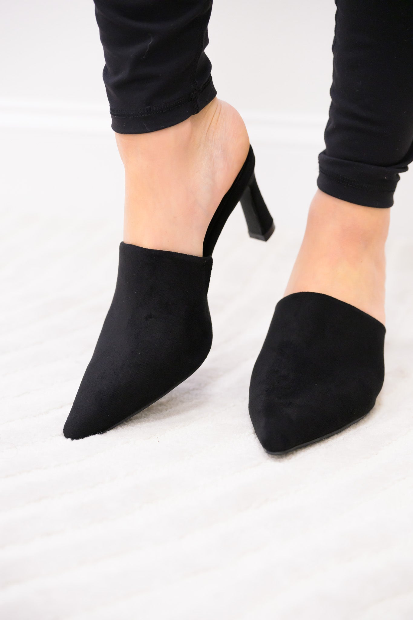 Trinee Pointed Toe Kitten Heels - Black