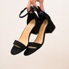 Ccocci Weekend Ankle Strap Kitten Heels - Black