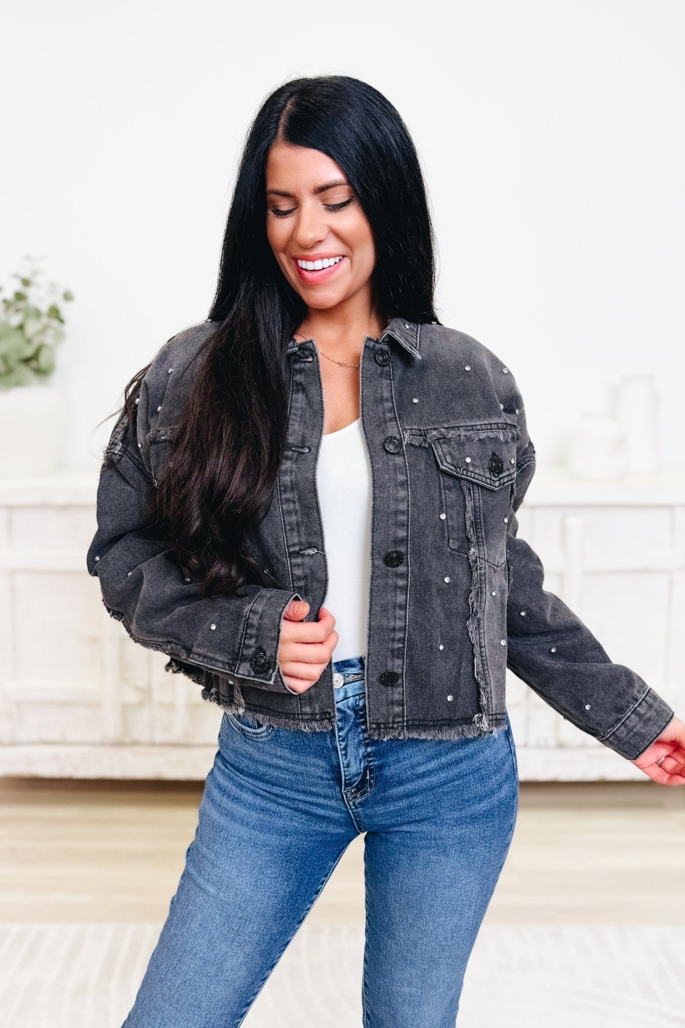 Add Some Shine Denim Jacket - By Alexa Rae