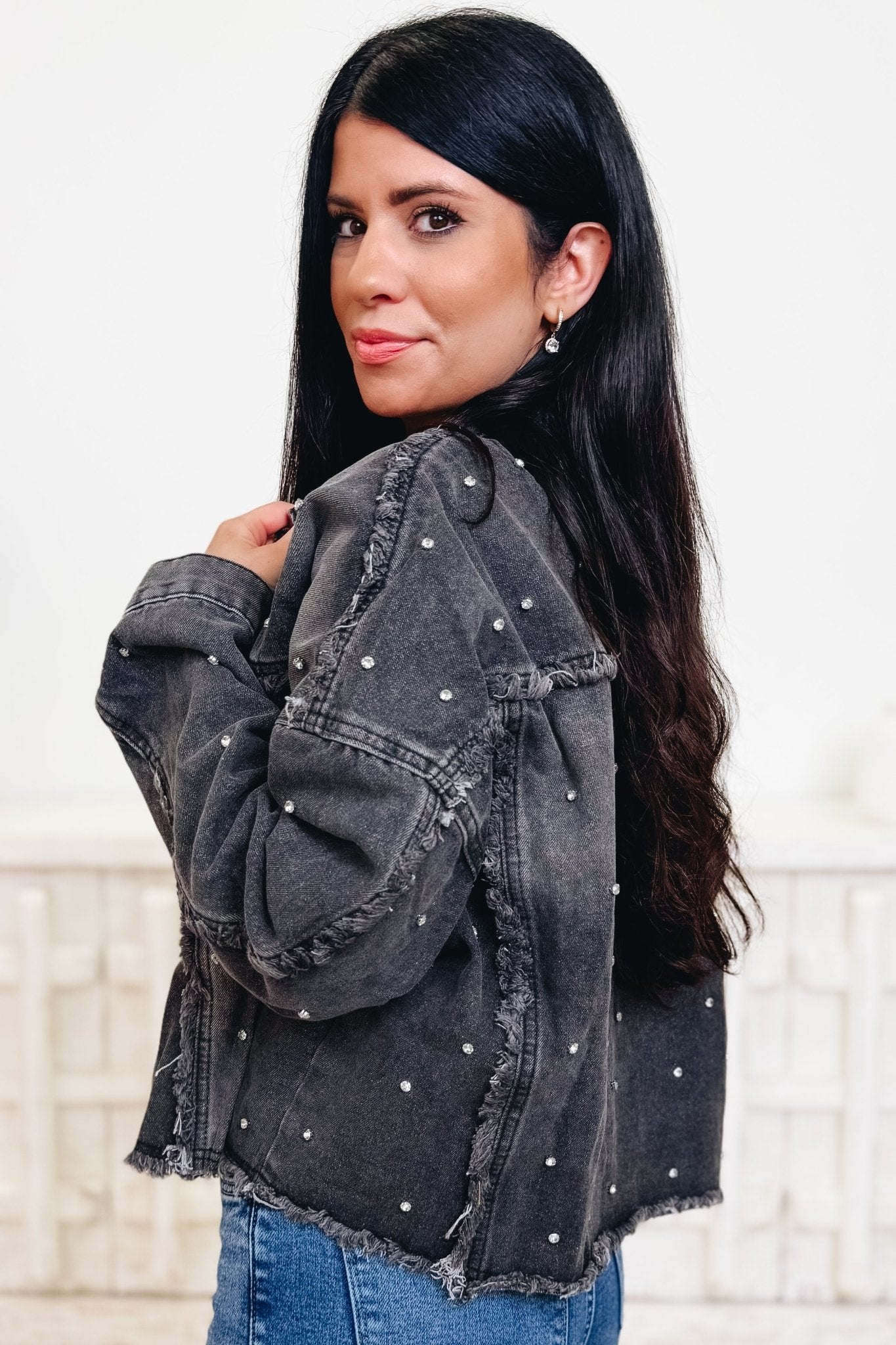 Add Some Shine Denim Jacket - By Alexa Rae