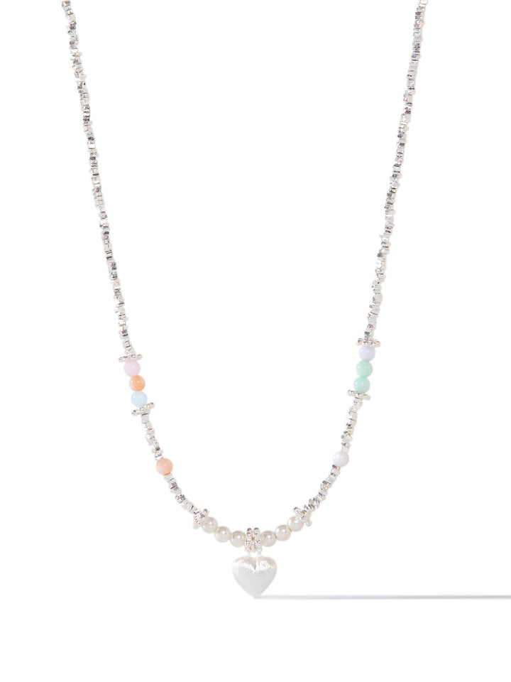 Dream Veil Necklace - Liquid Metallic Pearl White