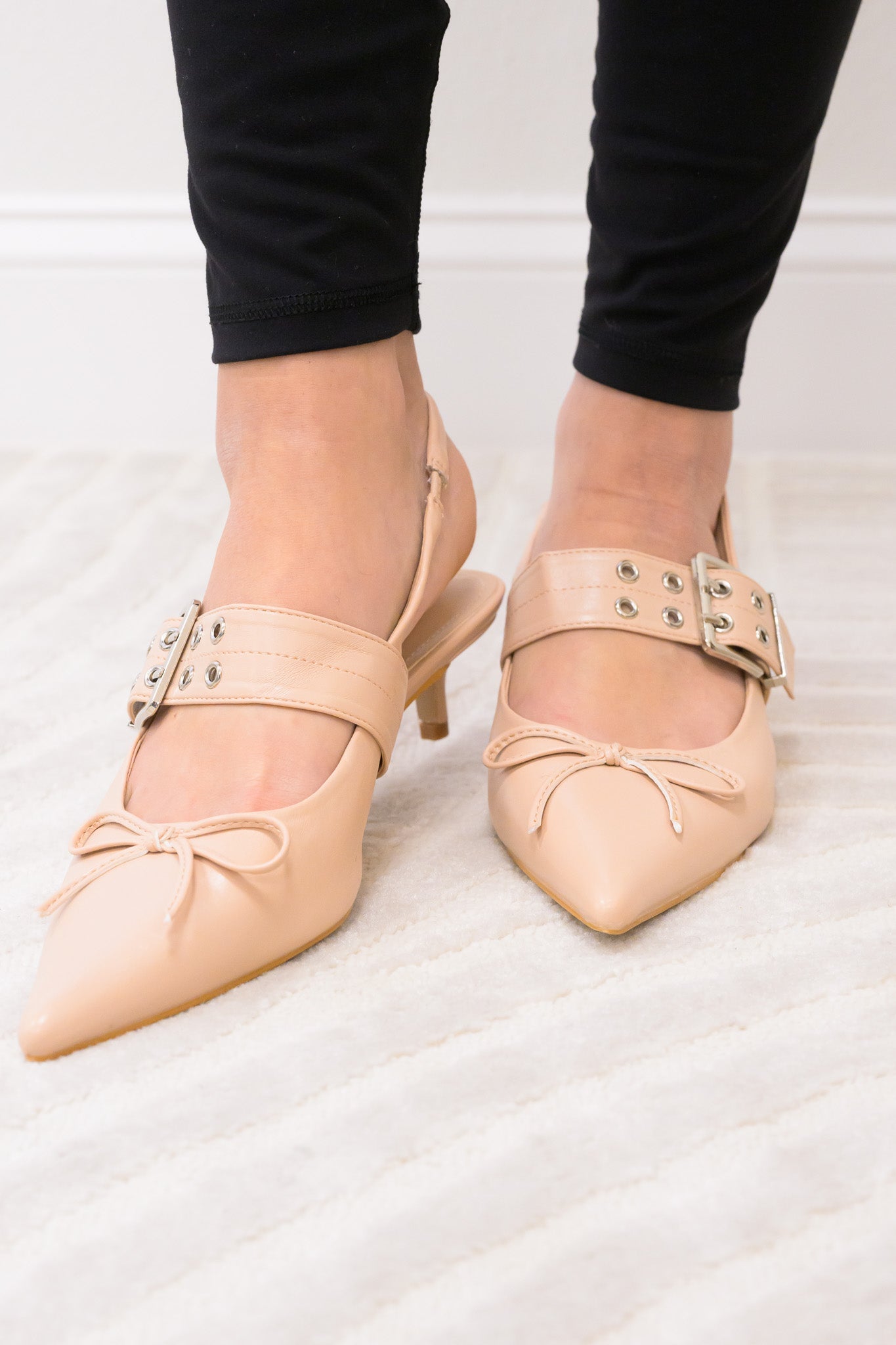 Sleek Grommet Slingback Kitten Heels - 3 Colors!