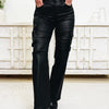 After Hours By Vervet - High Rise Coated Cargo Dad Jeans