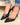 Aleena Slingback Kitten Pump Heels - Black Canvas - By Alexa Rae