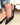 Aleena Slingback Kitten Pump Heels - Black Canvas - By Alexa Rae
