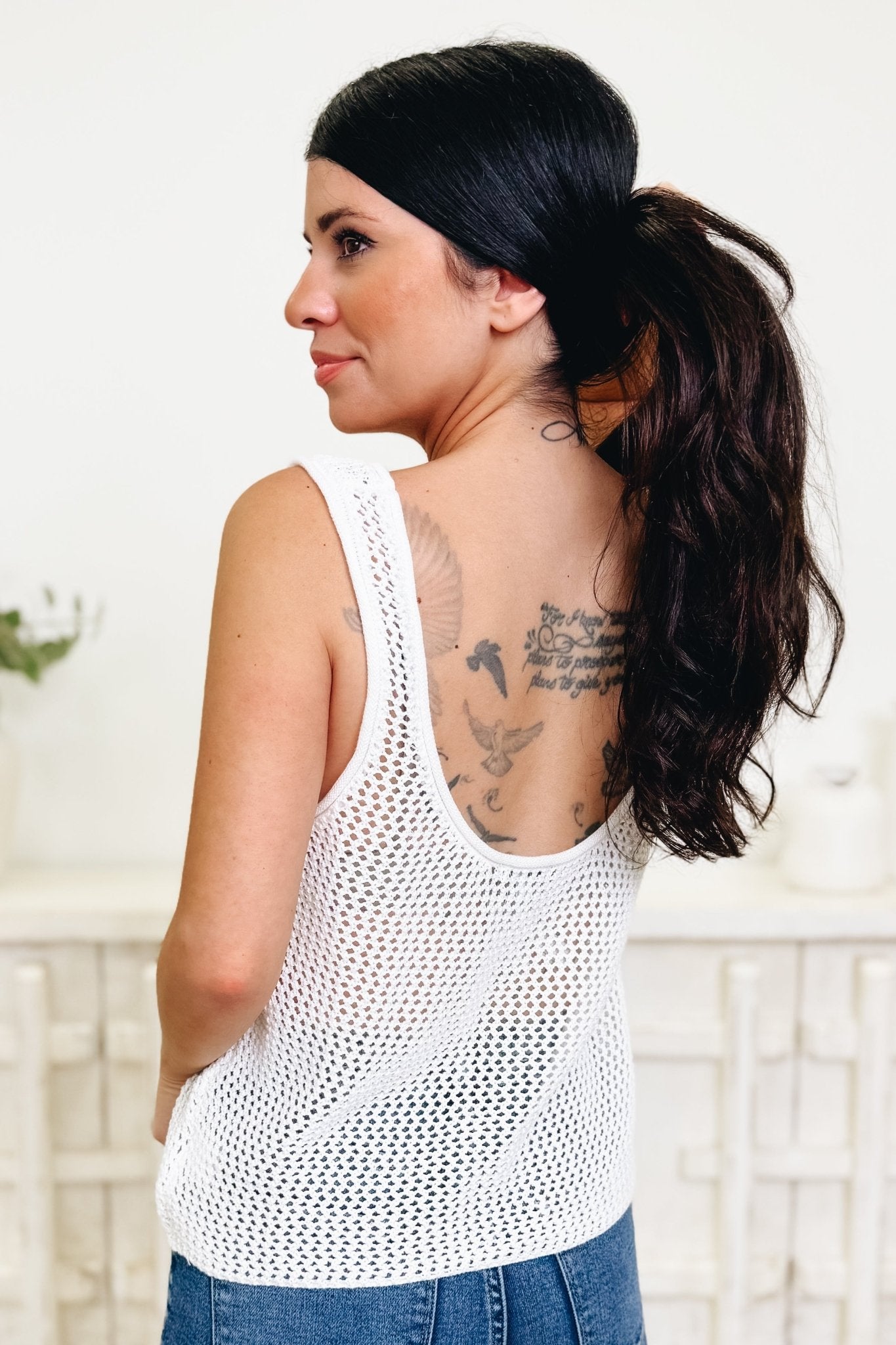 All This Time Open Knit Tank Top - By Alexa Rae