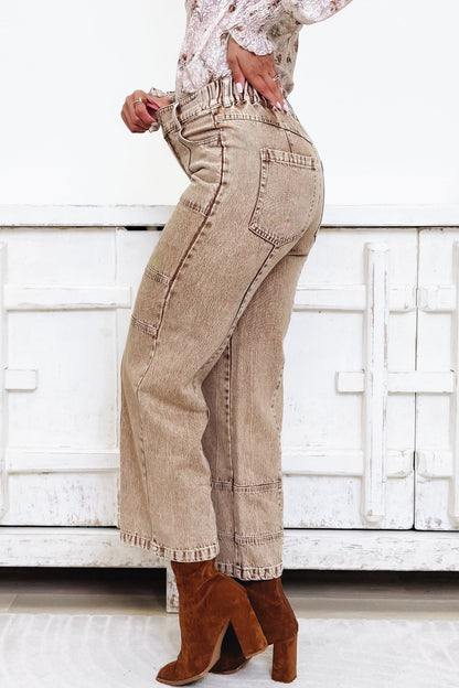 Ambition To Fruition Pants - Washed Brown - By Alexa Rae
