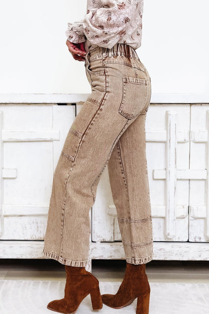 Ambition To Fruition Pants - Washed Brown - By Alexa Rae