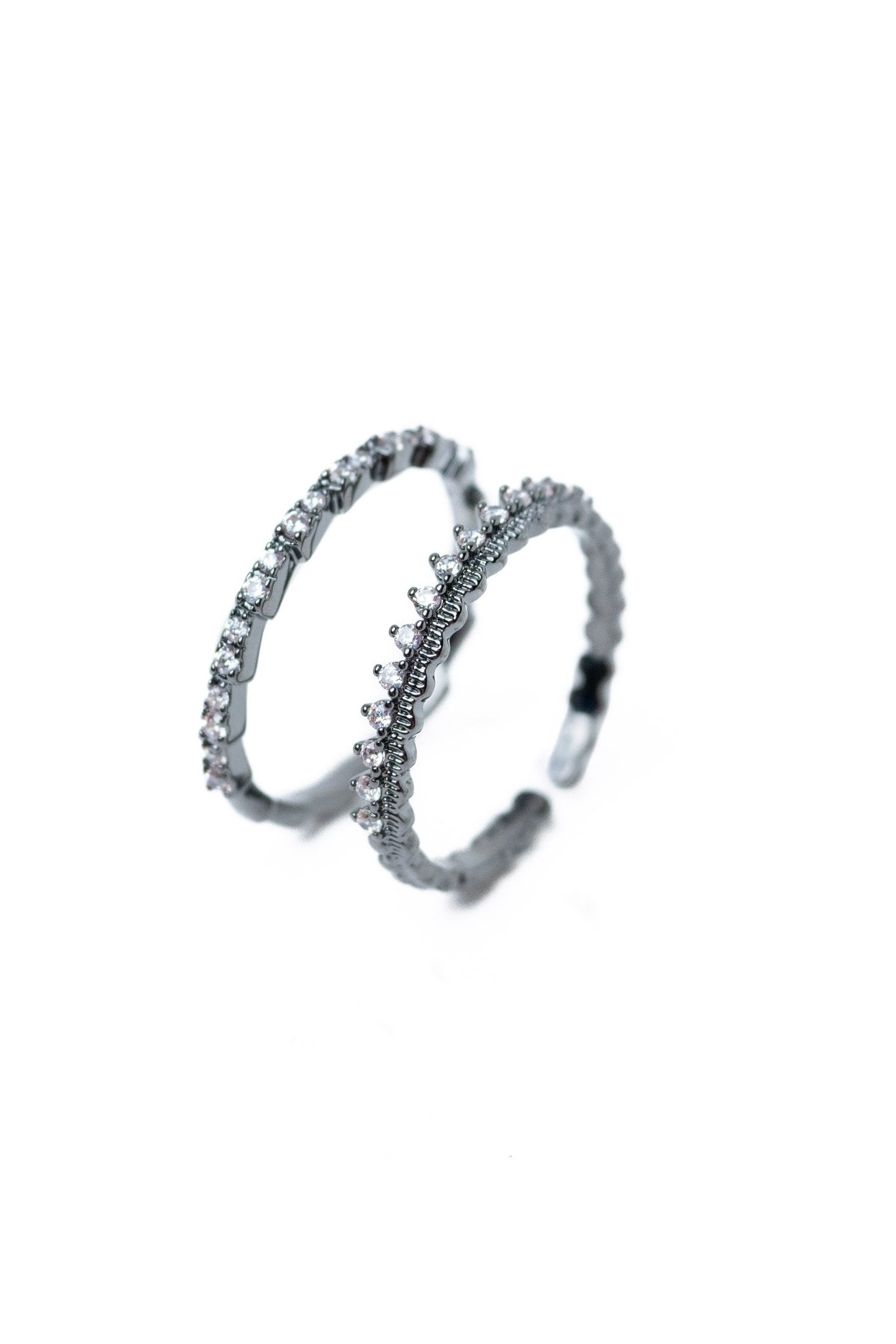 Aveline Ring Set - Gunmetal - By Alexa Rae