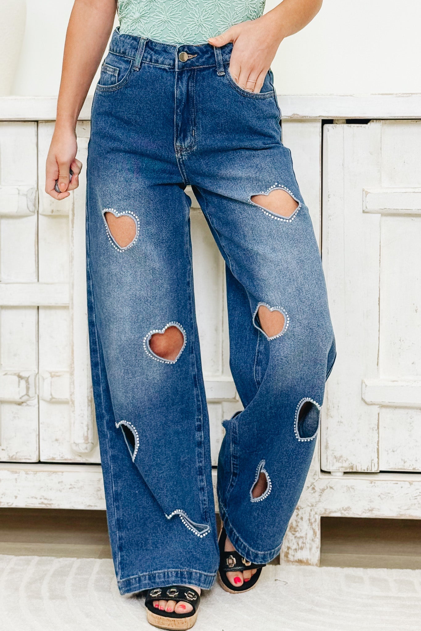 Love Locked Wide Leg Jeans - Denim