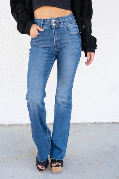 Sassy & Classy By Risen - High Rise Bootcut Double Button Jeans