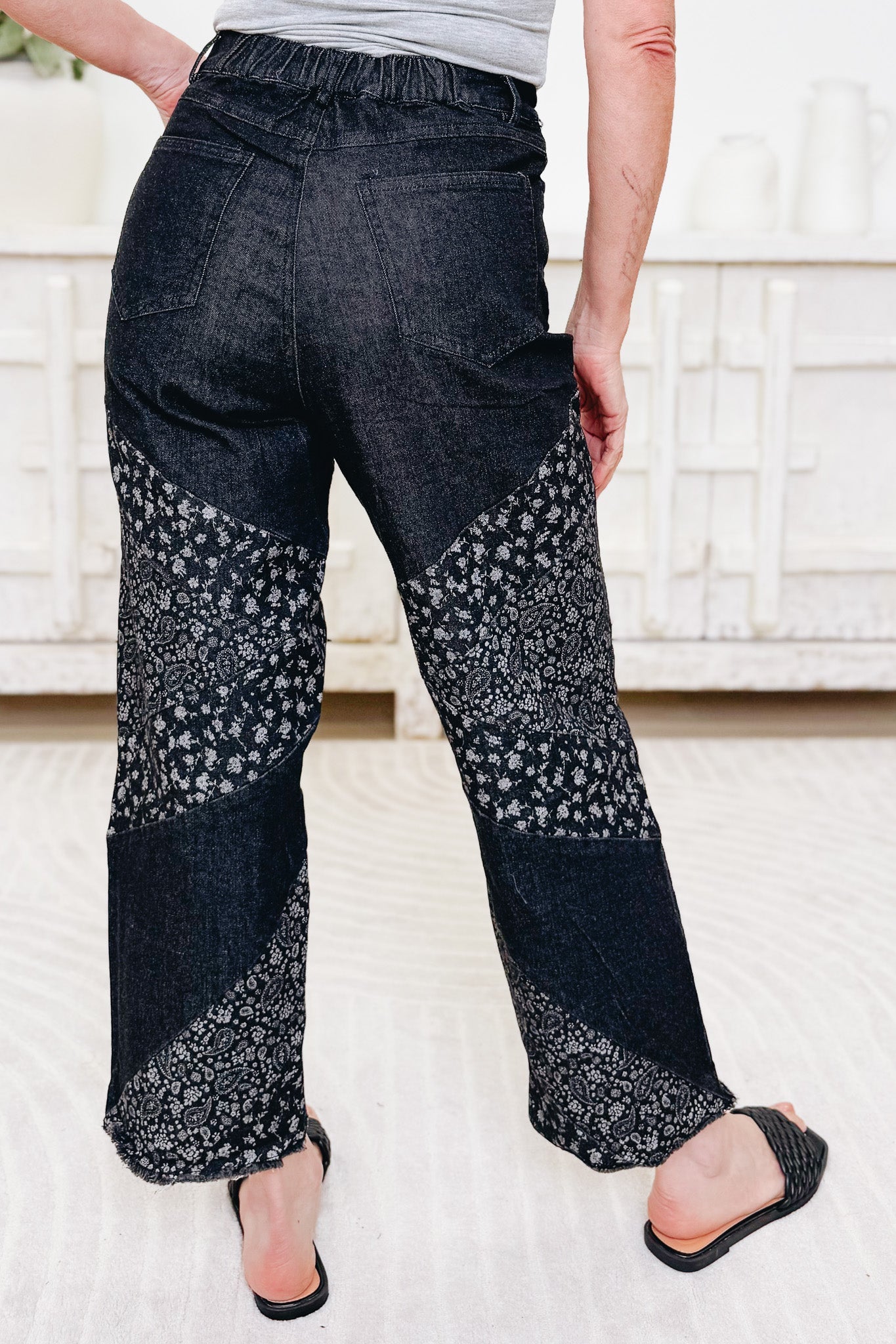 Take It To The Limit Paisley Denim Pants- 2 Colors !
