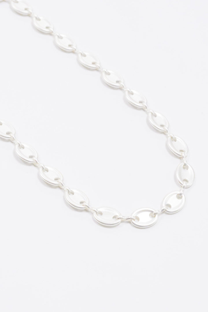 Never Enough Necklace - Metallic Pearl White