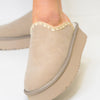 Biscotti Sherpa Platform Slip Ons - Light Grey