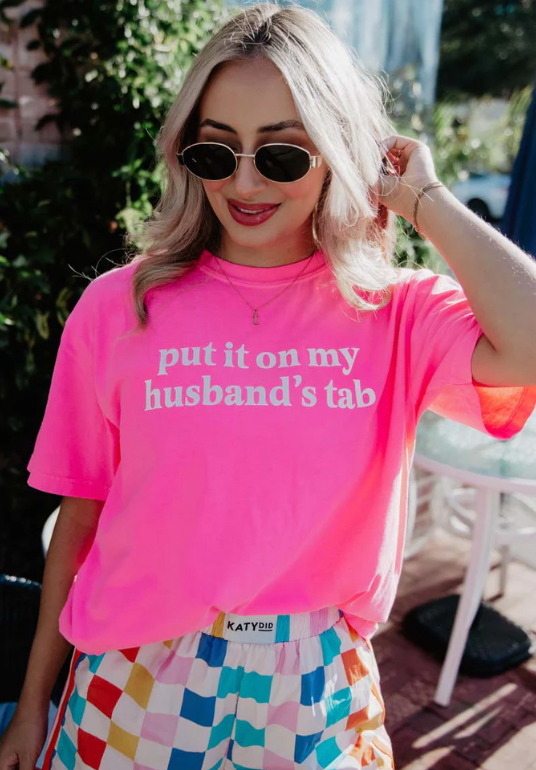 Put It On My Husband's Tab Graphic Tee - 2 Colors!