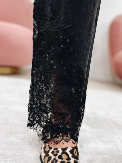 Sweet Piece By BAR Label - Mid Rise Lace Detail Jeans