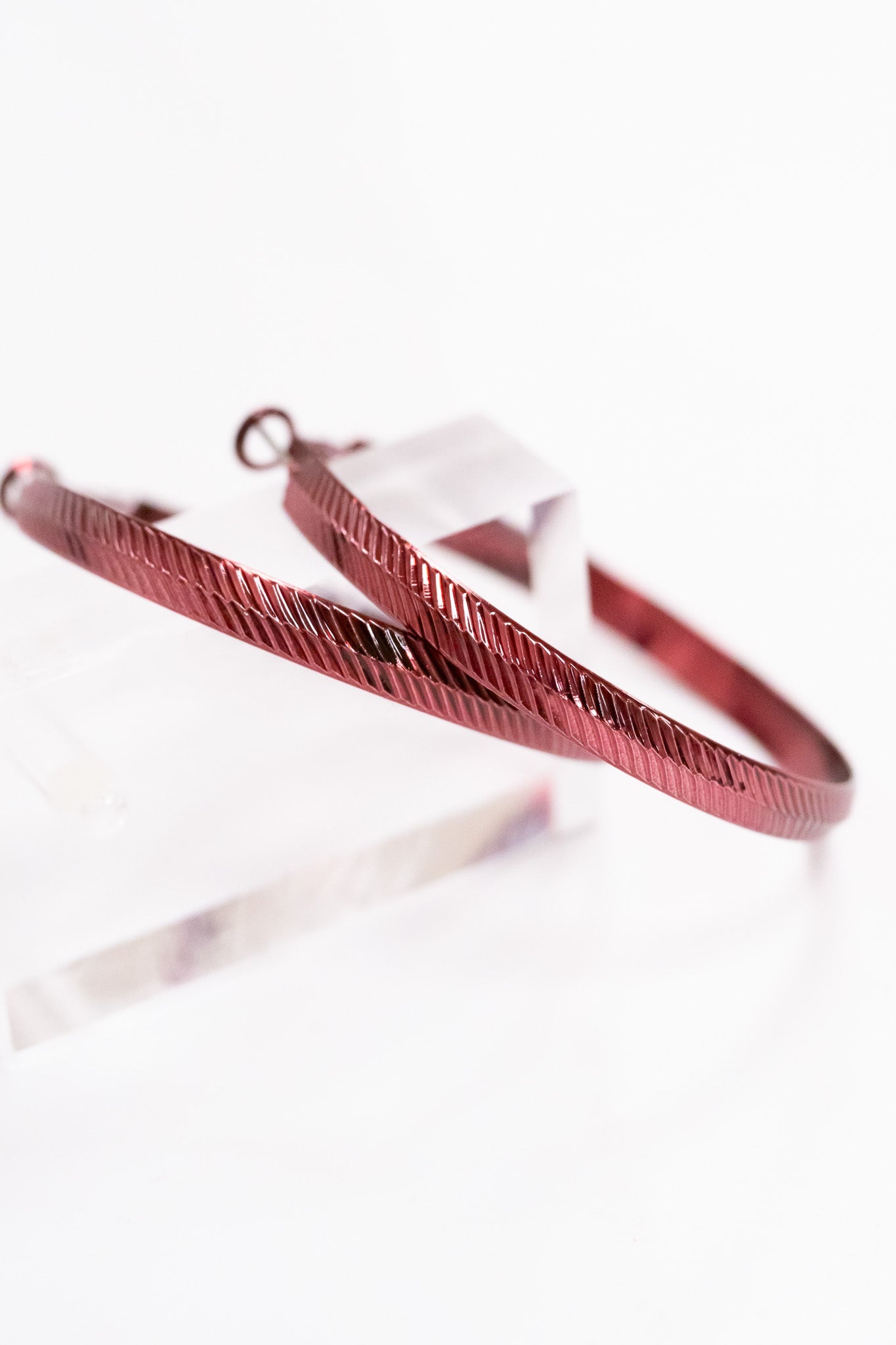 Jenny Earrings - Metallic Burgundy