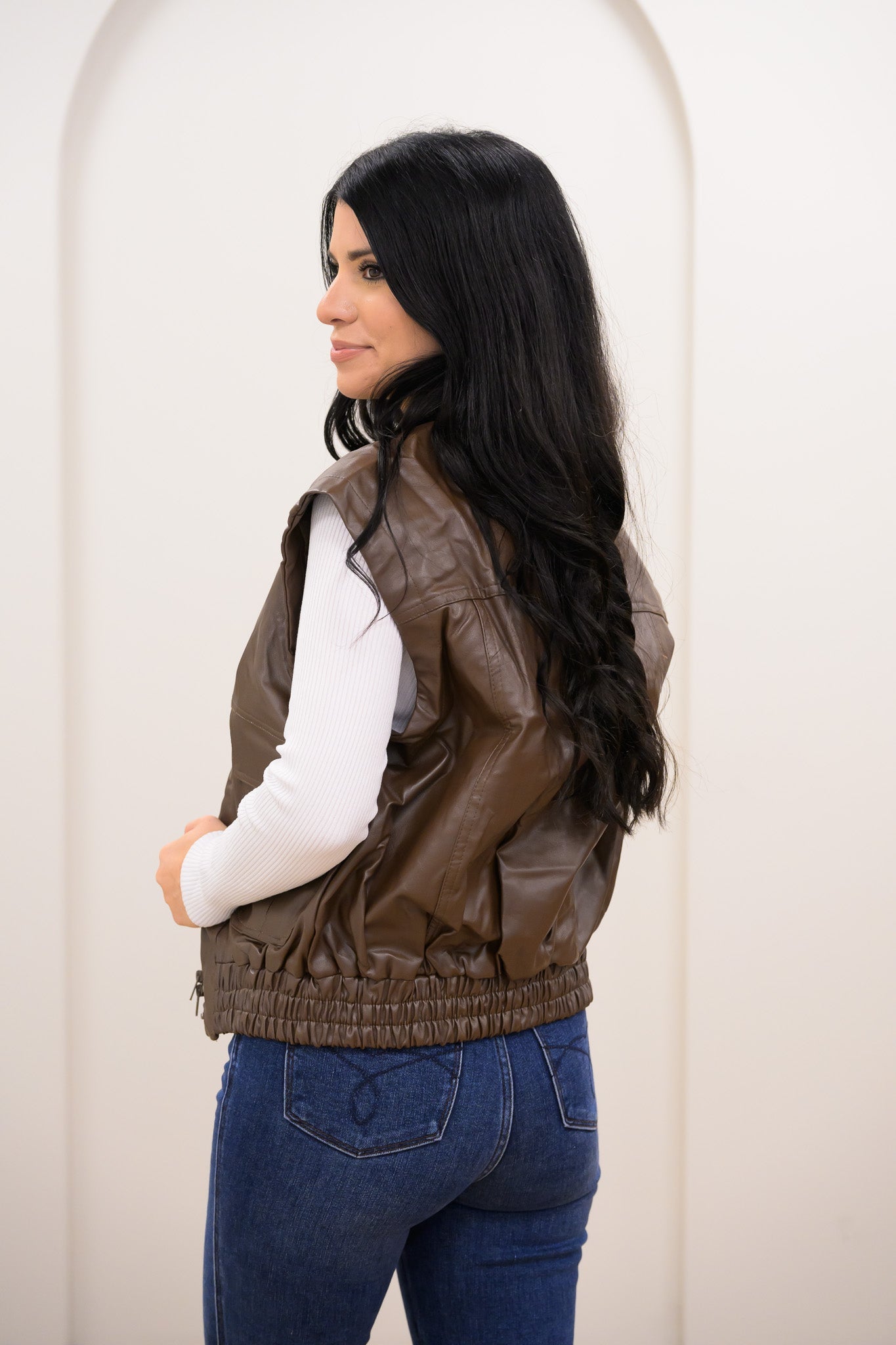 Smooth Moves Faux Leather Vest -2 Colors!