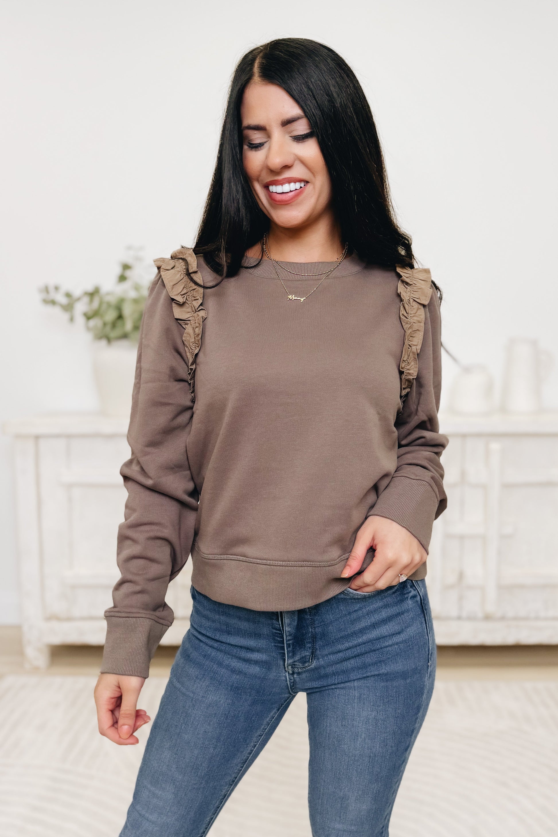 Ruffle While You Hustle Top - 2 Colors!
