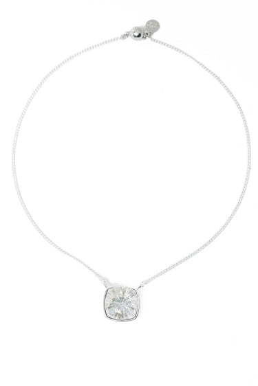 Barcelona Necklace - Liquid Metallic Pearl White Clear - By Alexa Rae