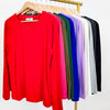 Slimming Long Sleeve Round Neck Tee