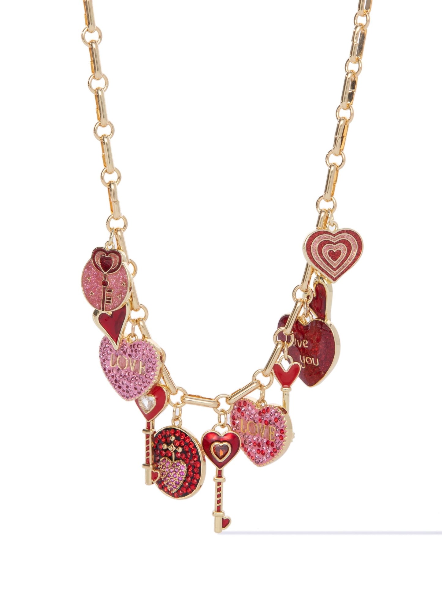 Be My Valentine Charm Necklace - Gold - By Alexa Rae