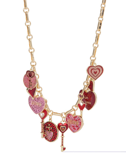Be My Valentine Charm Necklace - Gold - By Alexa Rae