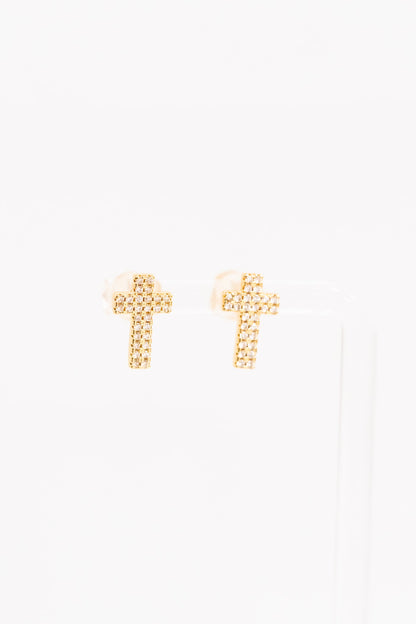 Tiny Cross Earrings