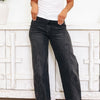 Bella By YMI - Relaxed Rise Wide Leg Jeans - Black Denim