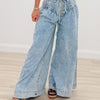 Flow State Pleated Wide Leg Pants - Denim