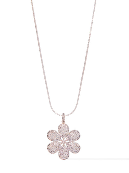 Blossom Flower Necklace - Metallic Whisper - By Alexa Rae