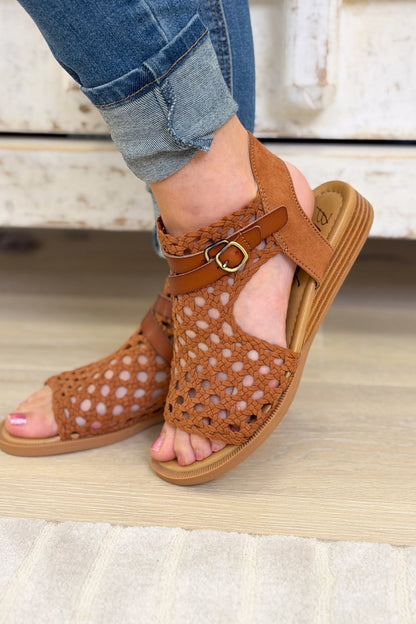 Blowfish Anuella Sandals - Cognac - By Alexa Rae