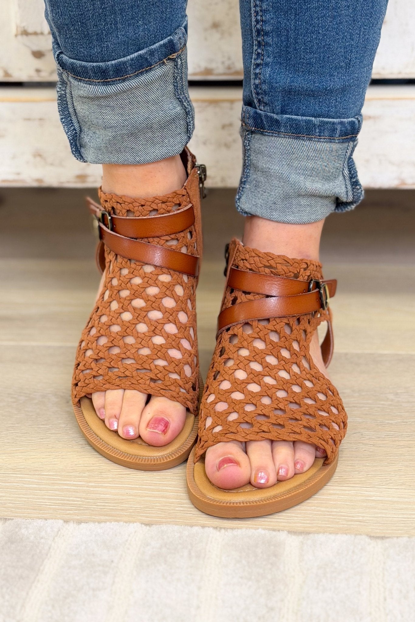 Blowfish Anuella Sandals - Cognac - By Alexa Rae
