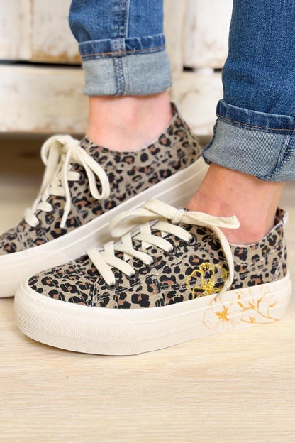 Blowfish Sadie Sun Sneakers - Tan Leopard - By Alexa Rae