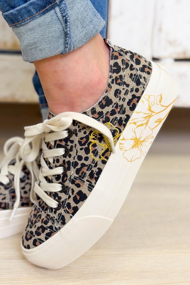 Blowfish Sadie Sun Sneakers - Tan Leopard - By Alexa Rae