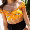 Here And Now Yellow Floral Swim Top