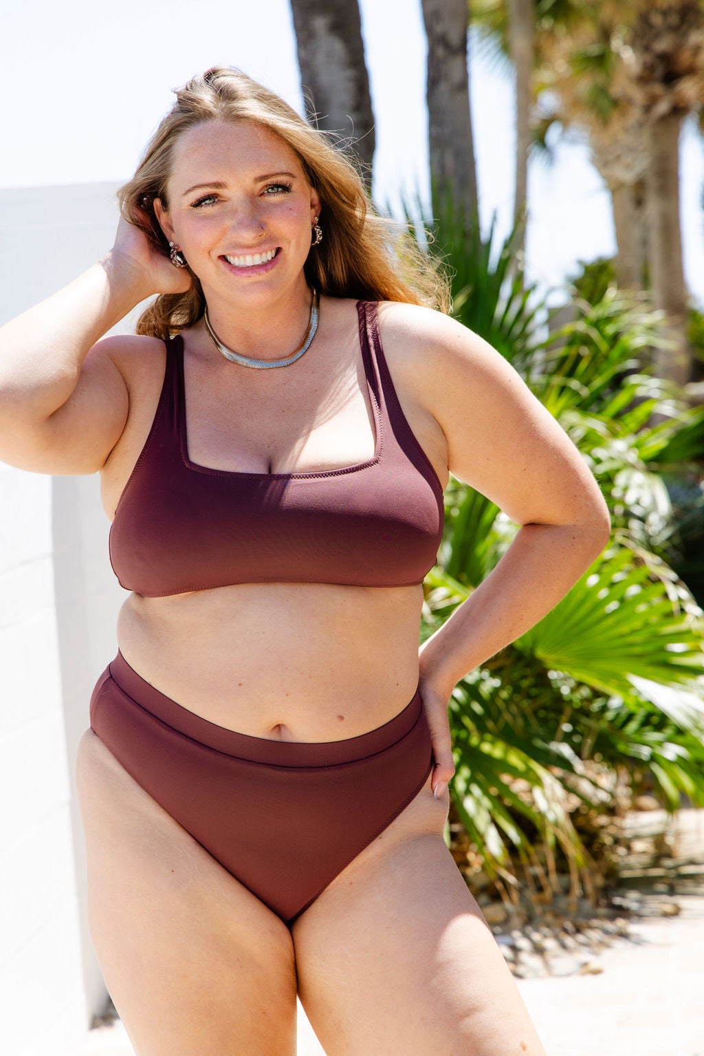 Olya Mocha High Waisted Bikini Set